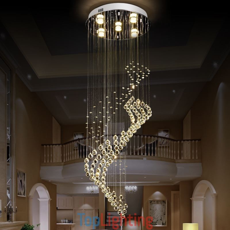 Elegant Crystal Chandelier Raindrop Ceiling Lights Foyer