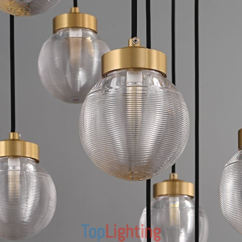 American Cluster Pendant Lamp Light Luxurious Glass Ball Ceiling Light