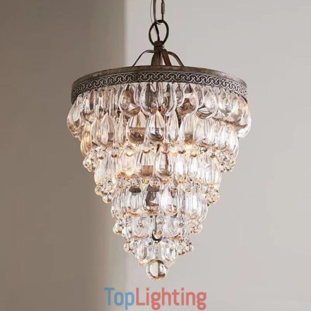 American Crystal Ceiling Light Country Retro Round Pendant Light American Crystal Ceiling Light Country Retro Round Pendant Light