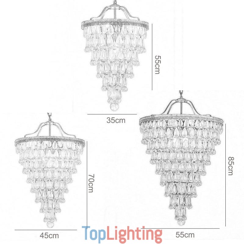 American Crystal Ceiling Light Country Retro Round Pendant Light