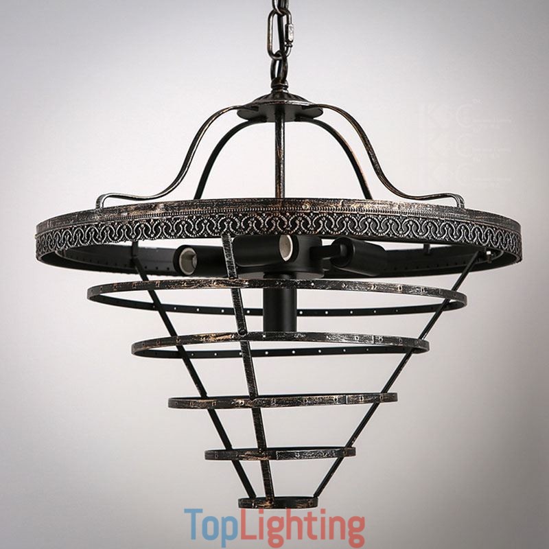American Crystal Ceiling Light Country Retro Round Pendant Light