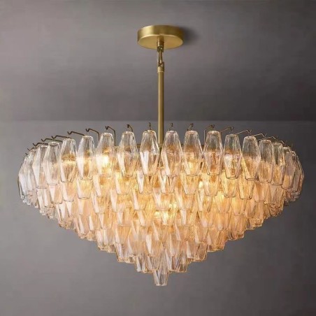American Pendant Light Glass Ceiling Light Amber Transparent 90cm 14 Lights American Pendant Light Glass Ceiling Light Amber Transparent 90cm 14 Lights