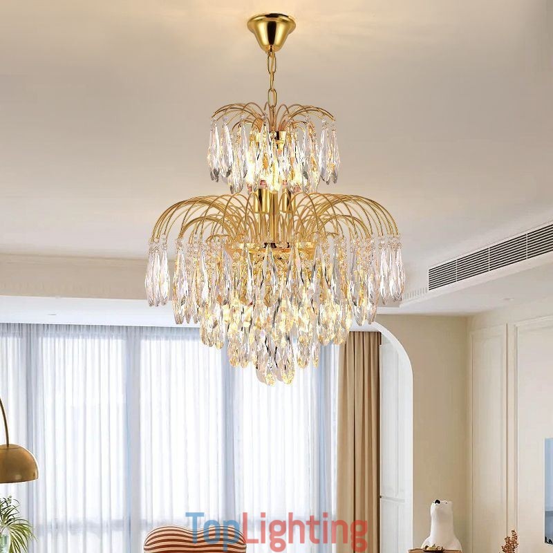 Crystal Pendant Light Contemporary Duplex Decorative Ceiling Light