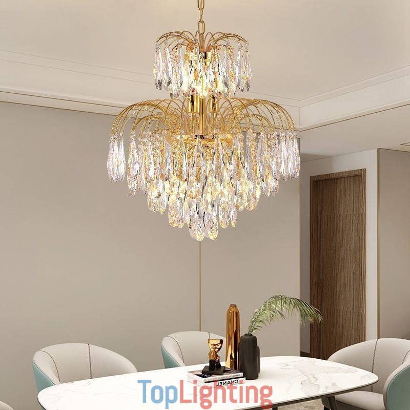 Crystal Pendant Light Contemporary Duplex Decorative Ceiling Light