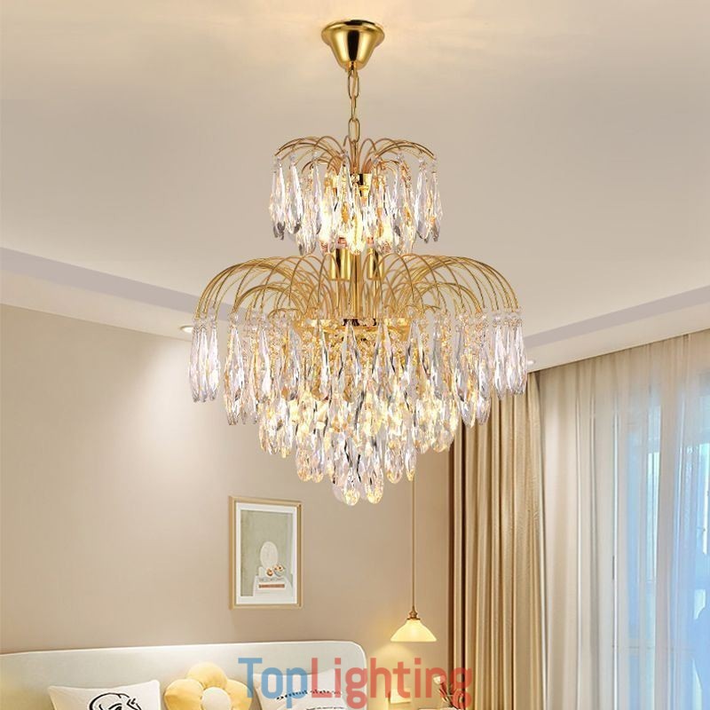 Crystal Pendant Light Contemporary Duplex Decorative Ceiling Light