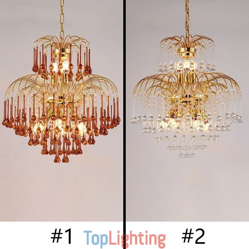 Crystal Pendant Light Elegant Duplex Decorative Ceiling Light