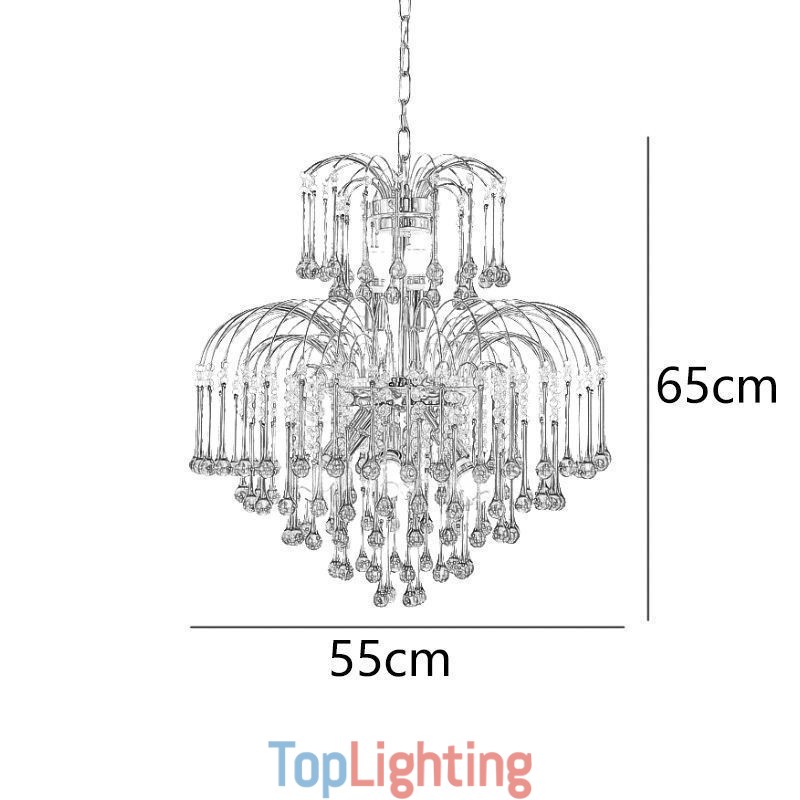 Crystal Pendant Light Elegant Duplex Decorative Ceiling Light