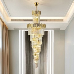 Tapered Crystal Pendant Light Duplex Decorative Ceiling Light