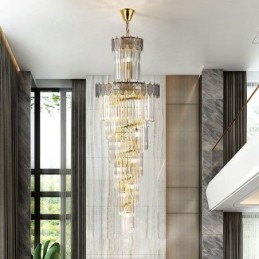 Tapered Crystal Pendant Light Duplex Decorative Ceiling Light