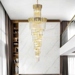 Tapered Crystal Pendant Light Duplex Decorative Ceiling Light