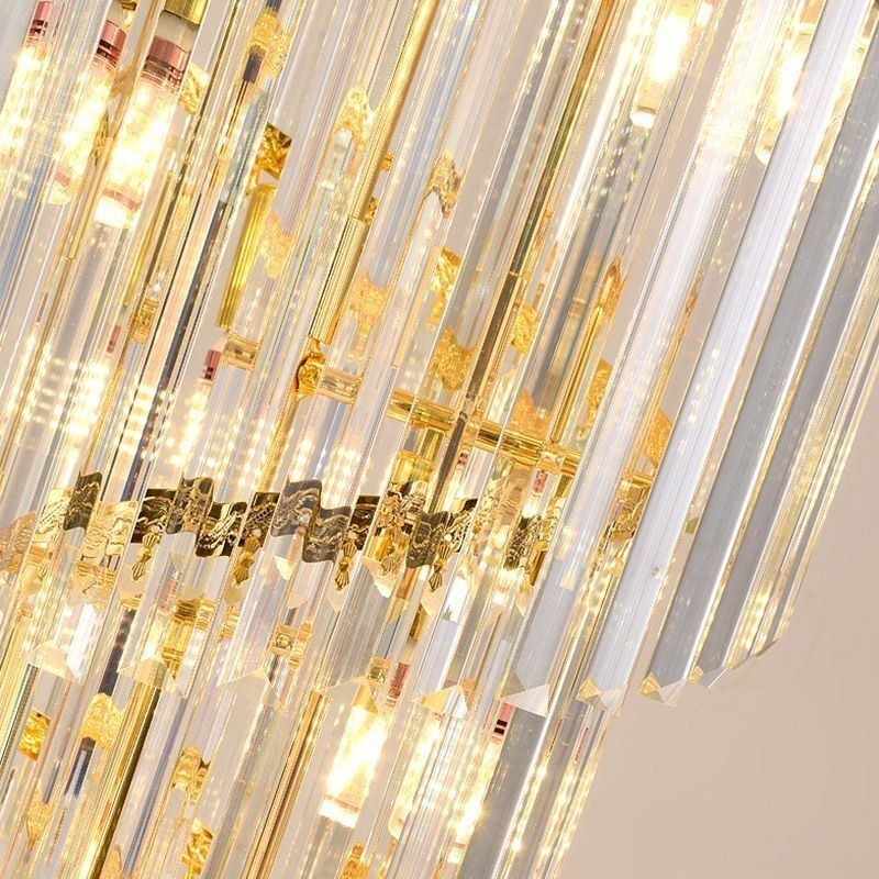 Tapered Crystal Pendant Light Duplex Decorative Ceiling Light