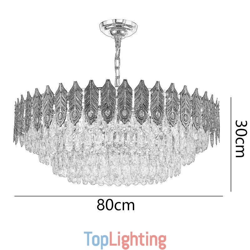 Golden Feather Crystal Pendant Light Duplex Decorative Ceiling Light