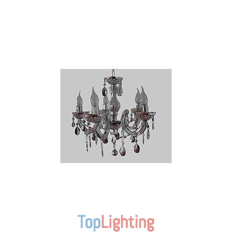Modern Silver Acrylic Crystal Style Chandelier With 5 Lights