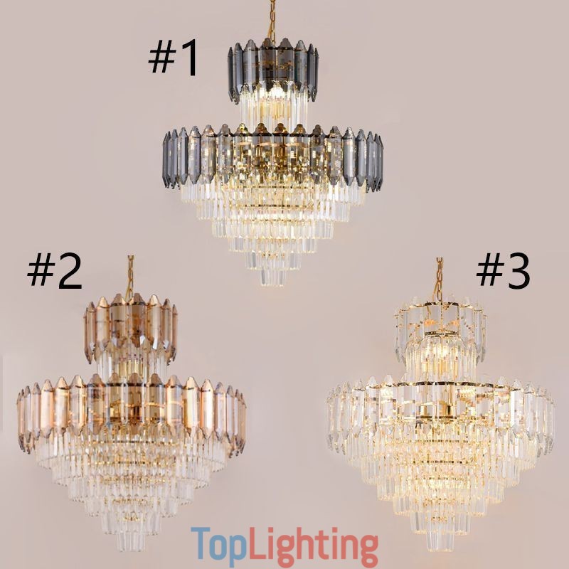 Tapered Crystal Pendant Light Duplex Decorative Ceiling Light