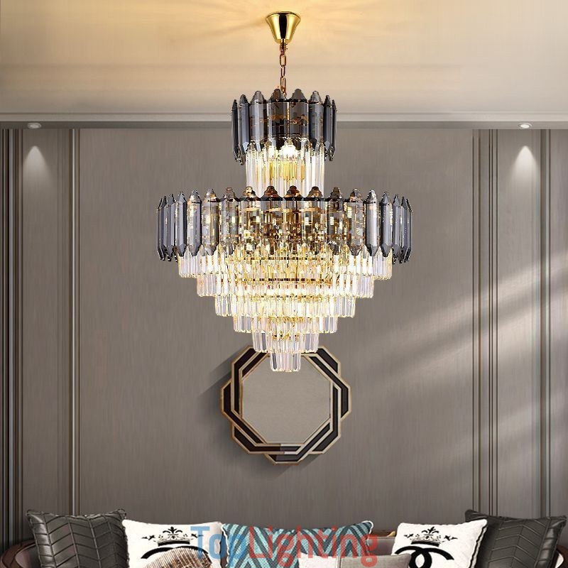 Tapered Crystal Pendant Light Duplex Decorative Ceiling Light