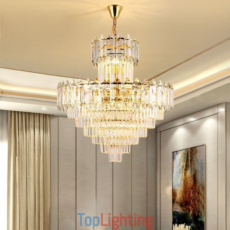 Tapered Crystal Pendant Light Duplex Decorative Ceiling Light