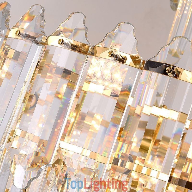 Tapered Crystal Pendant Light Duplex Decorative Ceiling Light