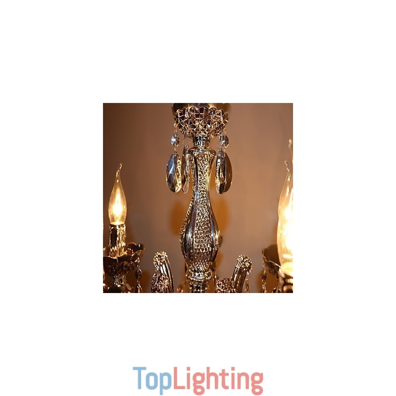 Modern Silver Acrylic Crystal Style Chandelier With 5 Lights