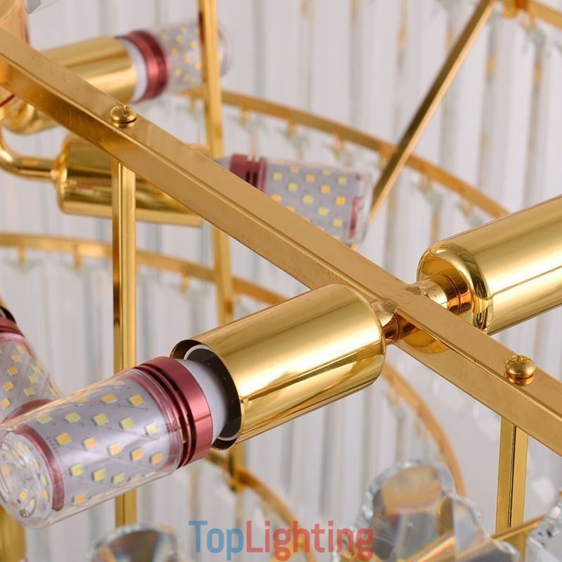 Tapered Crystal Pendant Light Duplex Decorative Ceiling Light