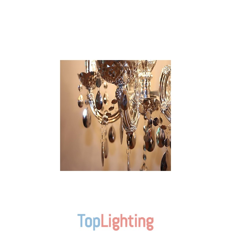 Modern Silver Acrylic Crystal Style Chandelier With 5 Lights