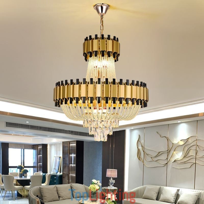 Crystal Pendant Light Gold Luxury Decrative Ceiling Lamp