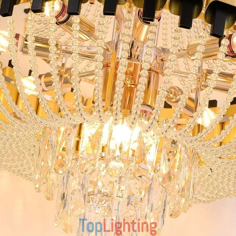 Crystal Pendant Light Gold Luxury Decrative Ceiling Lamp
