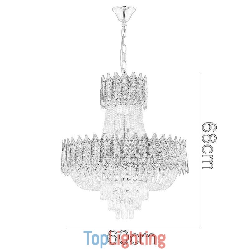 Crystal Pendant Light Luxury Decrative Ceiling Light 60cm