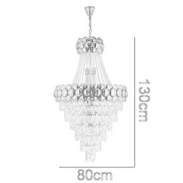 Crystal Pendant Light Electroplated Gold Duplex Luxury Decrative Ceiling Lamp 80cm