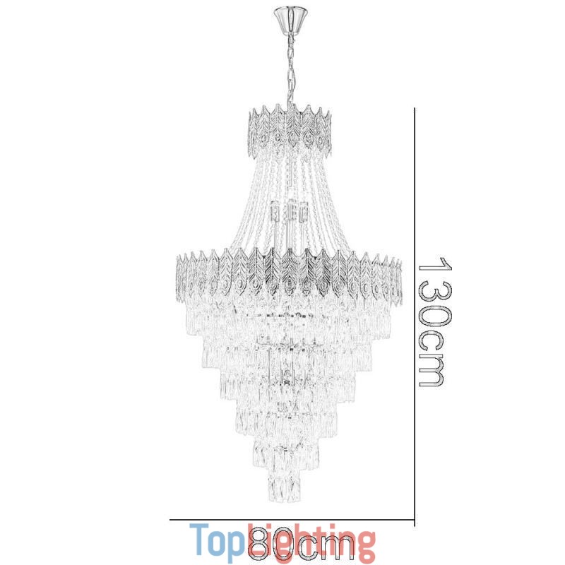 Crystal Pendant Light Sophisticated Luxury Decrative Hanging Light 80cm