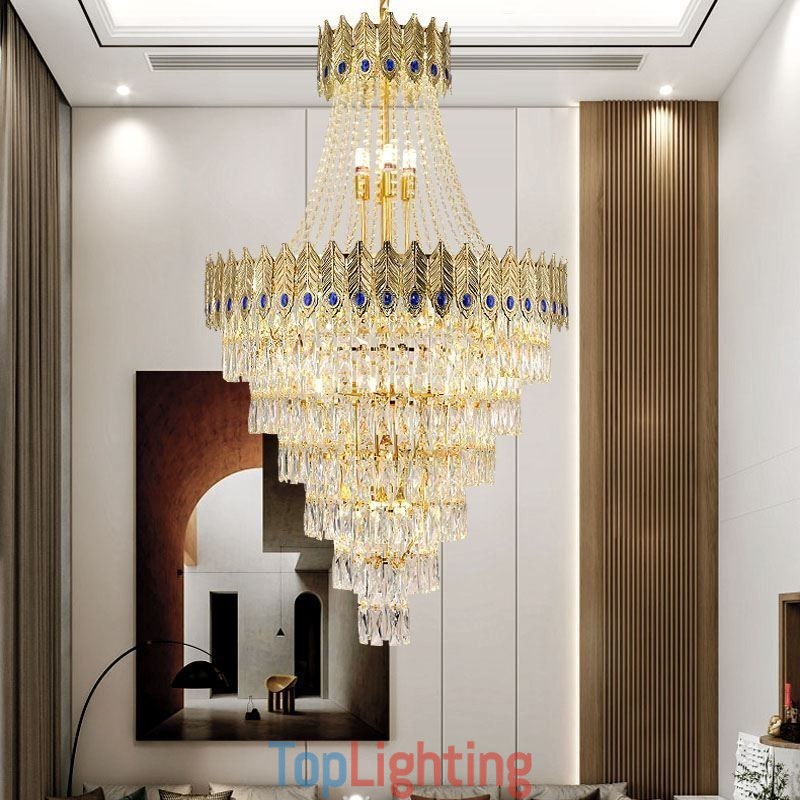 Crystal Pendant Light Sophisticated Luxury Decrative Hanging Light 80cm