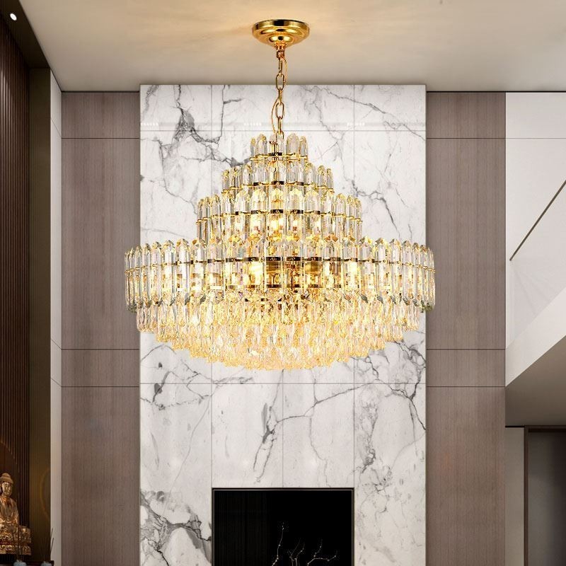 Crystal Pendant Light Four Layers Luxury Decrative Ceiling Light 80cm