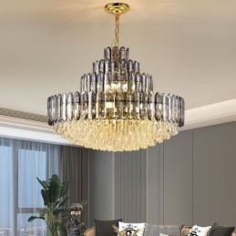 Crystal Pendant Light Four Layers Luxury Decrative Ceiling Light 80cm