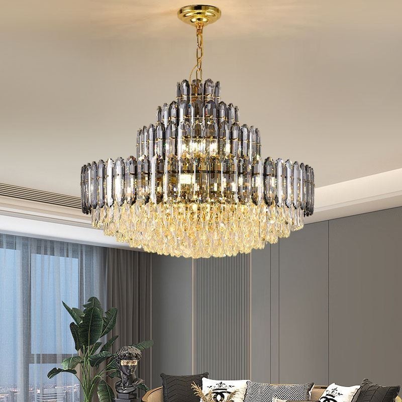 Crystal Pendant Light Four Layers Luxury Decrative Ceiling Light 80cm