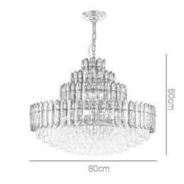 Crystal Pendant Light Four Layers Luxury Decrative Ceiling Light 80cm