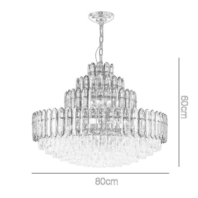 Crystal Pendant Light Four Layers Luxury Decrative Ceiling Light 80cm