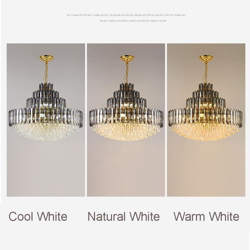 Crystal Pendant Light Four Layers Luxury Decrative Ceiling Light 80cm
