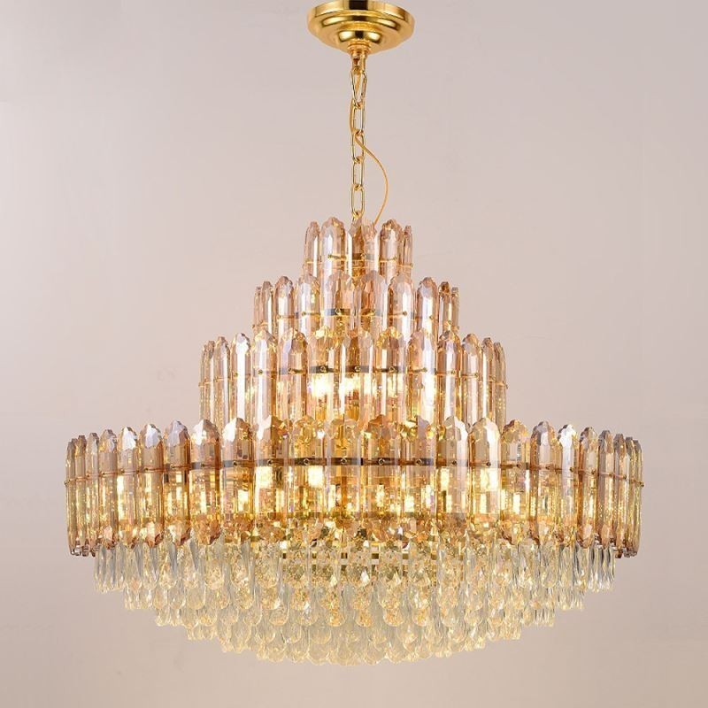 Crystal Pendant Light Four Layers Luxury Decrative Ceiling Light 80cm