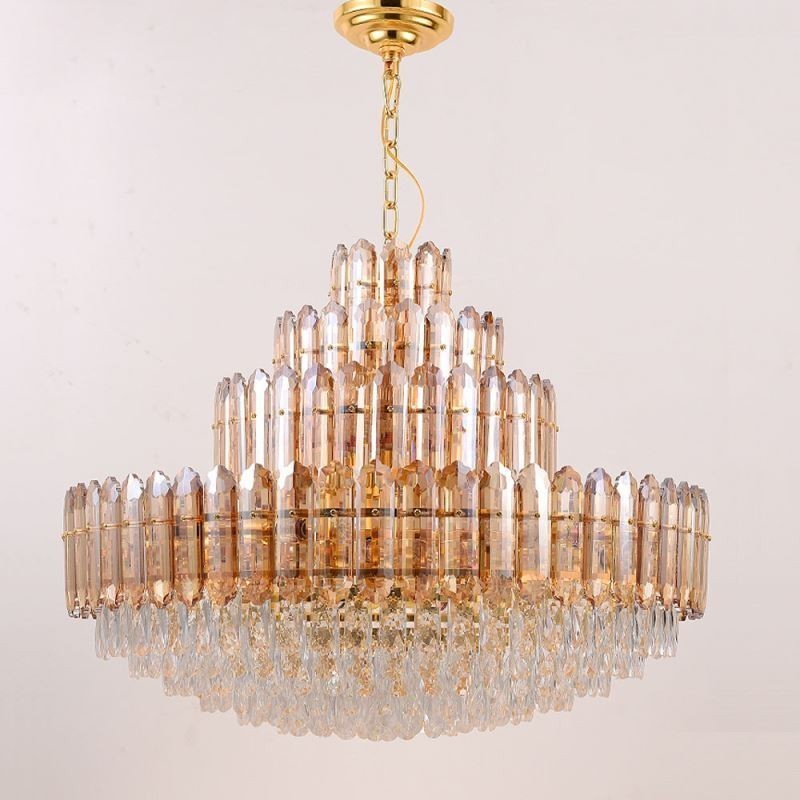 Crystal Pendant Light Four Layers Luxury Decrative Ceiling Light 80cm