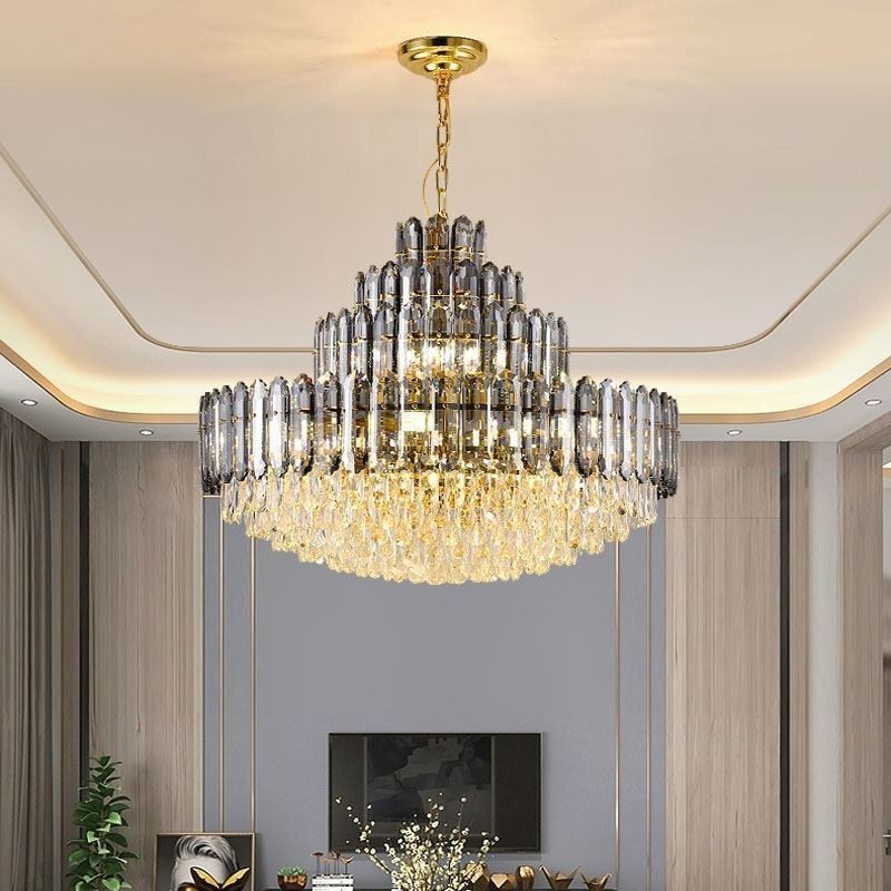 Crystal Pendant Light Four Layers Luxury Decrative Ceiling Light 80cm