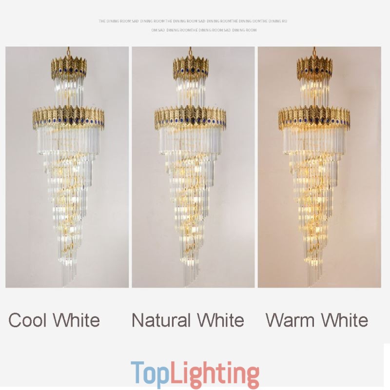 Gold Crystal Pendant Light Electroplated Gold Phoenix Tail Lampshade Ceiling Light