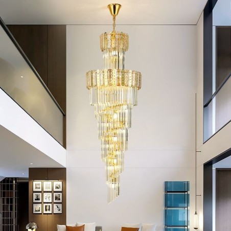 Gold Crystal Pendant Light Luxurious Decrative Ceiling Light φ60*H180cm Gold Crystal Pendant Light Luxurious Decrative Ceiling Light φ60*H180cm