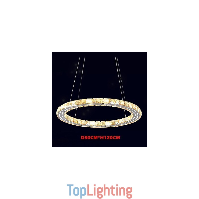 Crystal Pendant Light Lighting Lamps Modern Fixtures Amber K9 Crystal Round Single Ring 30CM