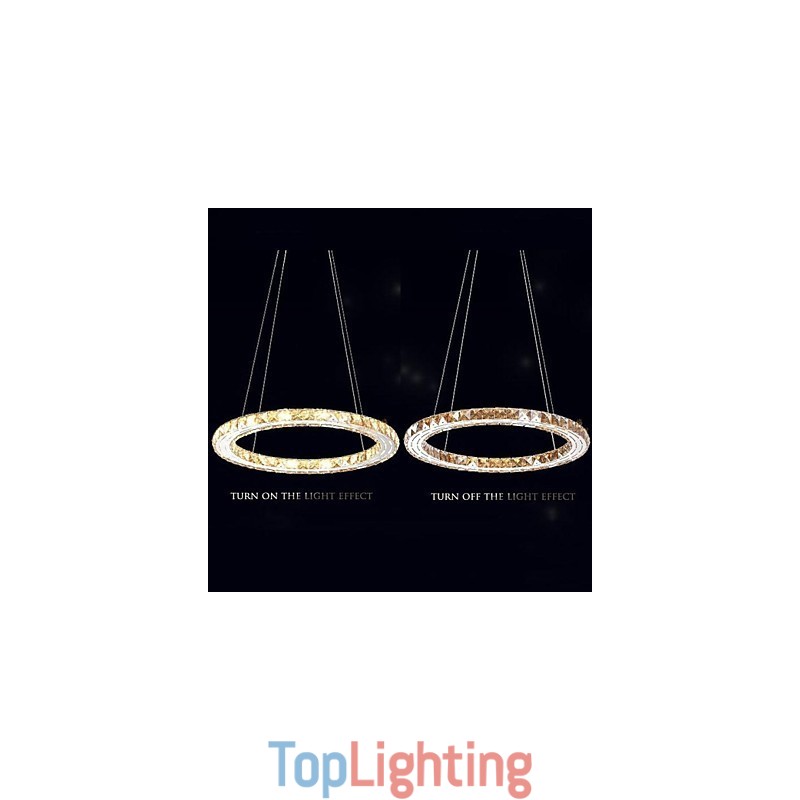 Crystal Pendant Light Lighting Lamps Modern Fixtures Amber K9 Crystal Round Single Ring 30CM