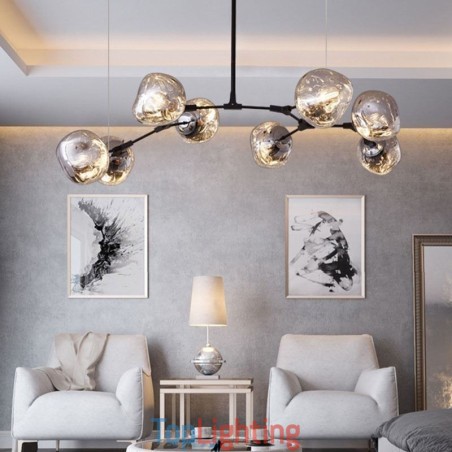 Nordic Ceiling Lamp Modern Electroplated Stained Glass Lampshade Pendant Light