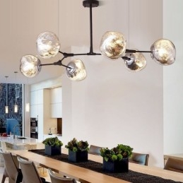 Nordic Ceiling Lamp Modern Electroplated Stained Glass Lampshade Pendant Light