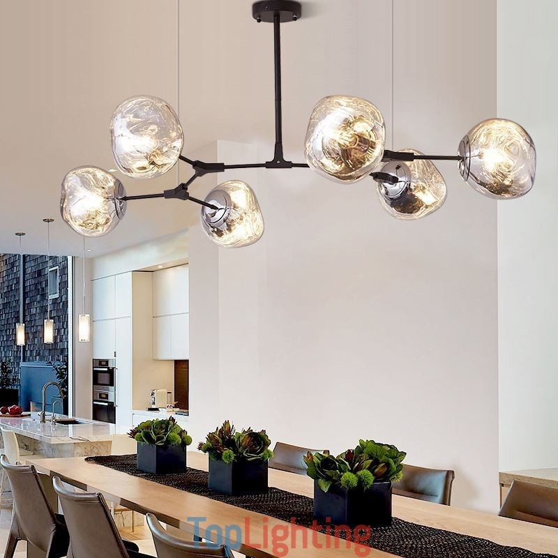Nordic Ceiling Lamp Modern Electroplated Stained Glass Lampshade Pendant Light
