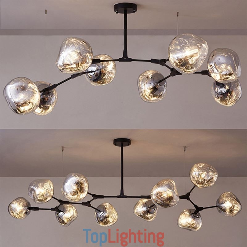 Nordic Ceiling Lamp Modern Electroplated Stained Glass Lampshade Pendant Light