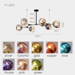 Nordic Ceiling Lamp Modern Electroplated Stained Glass Lampshade Pendant Light