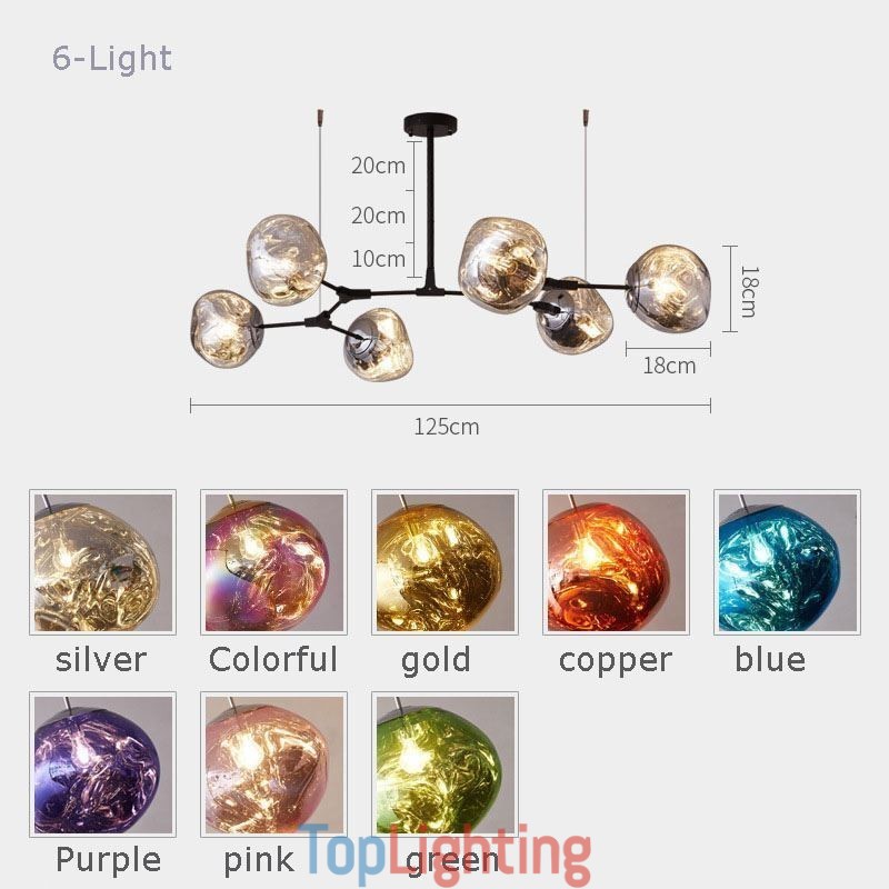 Nordic Ceiling Lamp Modern Electroplated Stained Glass Lampshade Pendant Light