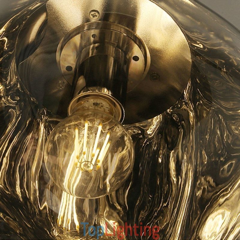 Nordic Ceiling Lamp Modern Electroplated Stained Glass Lampshade Pendant Light